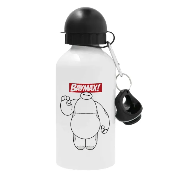 Baymax hi — Μεταλλικό παγούρι νερού, Λευκό, αλουμινίου 500ml
