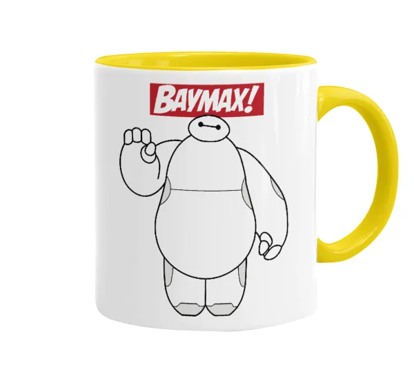 Baymax hi — Mug colored yellow, ceramic, 330ml