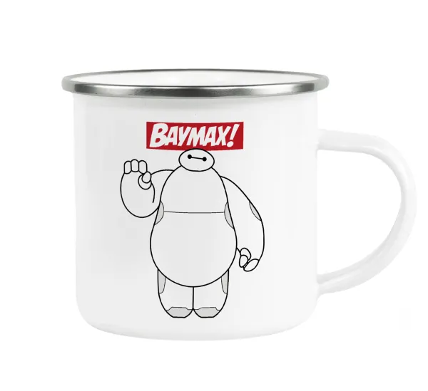Baymax hi — Metallic enamel cup white 360ml