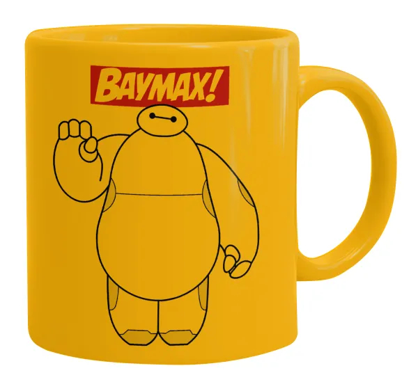 Baymax hi — Ceramic coffee mug yellow, 330ml