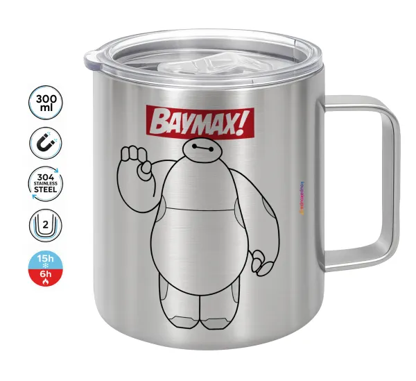 Baymax hi — Double-walled stainless steel mug 300ml with temperature-retaining lid