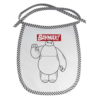 Baymax hi, Σαλιάρα μωρού αλέκιαστη με κορδόνι Μαύρη