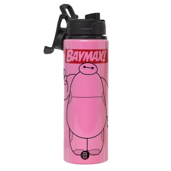 Baymax hi, Metallic water bottle with safety lid, 850ml aluminum