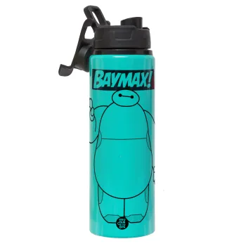Baymax hi, Μεταλλικό παγούρι νερού με καπάκι ασφαλείας, αλουμινίου 850ml