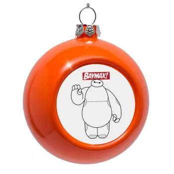 Baymax hi, Orange Christmas tree ornament bauble 8cm
