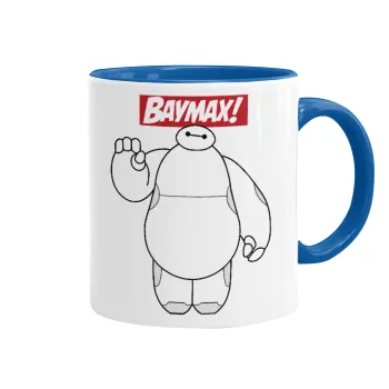 Baymax hi, Mug colored blue, ceramic, 330ml