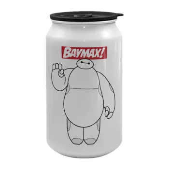 Baymax hi, Κούπα ταξιδιού μεταλλική με καπάκι (tin-can) 500ml