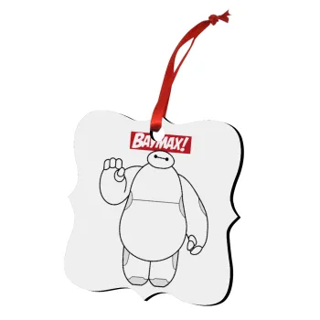 Baymax hi, Christmas ornament polygon wooden 7.5cm