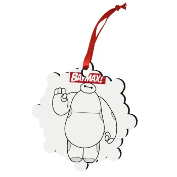 Baymax hi, Στολίδι Χριστουγεννιάτικο στολίδι snowflake ξύλινο 7.5cm