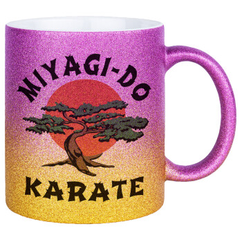Miyagi-do karate, Κούπα Χρυσή/Ροζ Glitter, κεραμική, 330ml