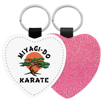 Miyagi-do karate, Μπρελόκ PU δερμάτινο glitter καρδιά ΡΟΖ