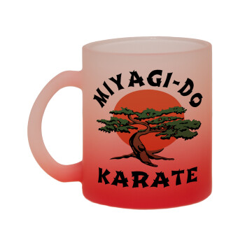Miyagi-do karate, Κούπα γυάλινη δίχρωμη με βάση το κόκκινο ματ, 330ml