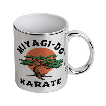 Miyagi-do karate, Mug ceramic, silver mirror, 330ml