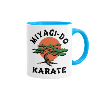 Miyagi-do karate, Mug colored light blue, ceramic, 330ml