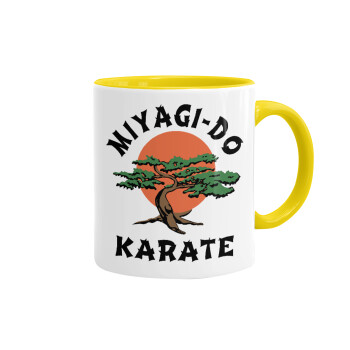 Miyagi-do karate, Mug colored yellow, ceramic, 330ml