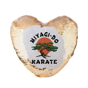 Miyagi-do karate, Μαξιλάρι καναπέ καρδιά Μαγικό Χρυσό με πούλιες 40x40cm περιέχεται το  γέμισμα