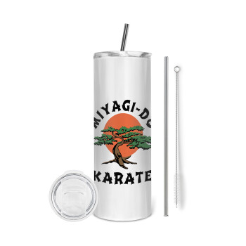 Miyagi-do karate, Tumbler ποτήρι θερμό από ανοξείδωτο ατσάλι 600ml, με μεταλλικό καλαμάκι & βούρτσα καθαρισμού
