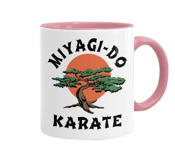 Miyagi-do karate — Κούπα χρωματιστή ροζ, κεραμική, 330ml