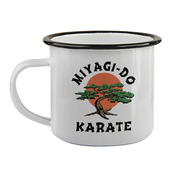 Miyagi-do karate — Enamel mug with black rim, 360ml