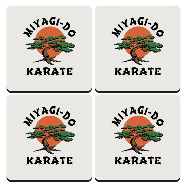 Miyagi-do karate — Σουβέρ ξύλινα τετράγωνα (9cm)