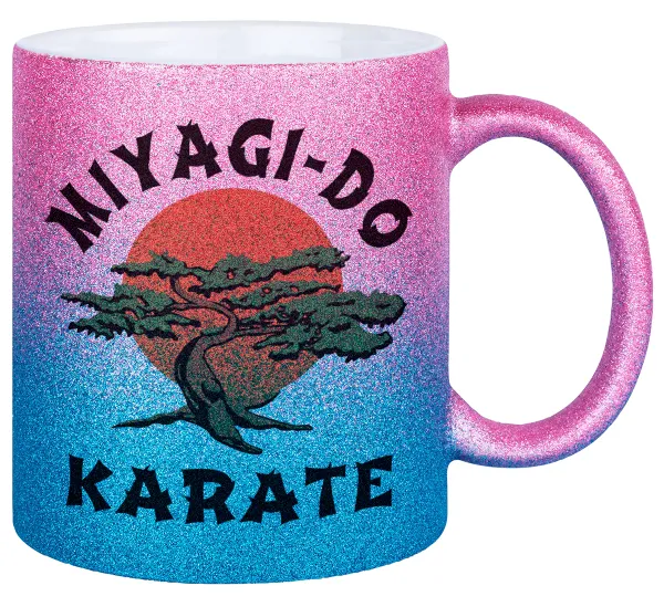 Miyagi-do karate — Κούπα Χρυσή/Μπλε Glitter, κεραμική, 330ml