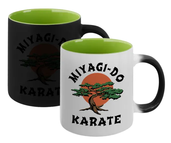 Miyagi-do karate — Magic mug with green interior, ceramic, 330ml, changes colour with hot drinks