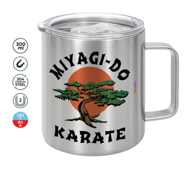 Miyagi-do karate — Double-walled stainless steel mug 300ml with temperature-retaining lid