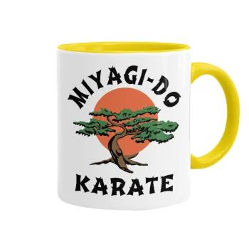 Miyagi-do karate, Mug colored yellow, ceramic, 330ml
