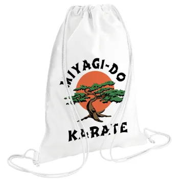 Miyagi-do karate, Τσάντα πλάτης πουγκί GYMBAG λευκή (28x40cm)