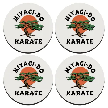 Miyagi-do karate, SET of 4 round wooden coasters (9cm)