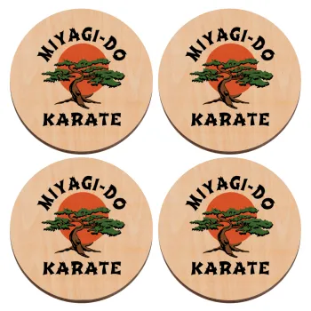 Miyagi-do karate, ΣΕΤ x4 Σουβέρ ξύλινα στρογγυλά plywood (9cm)