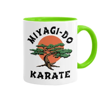 Miyagi-do karate, Mug colored light green, ceramic, 330ml
