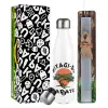 Easter candle, metallic white thermos bottle (500ml) & aromatic flat candle (30cm) (GRAY)