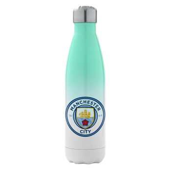 Manchester City FC , Metal mug thermos Green/White (Stainless steel), double wall, 500ml