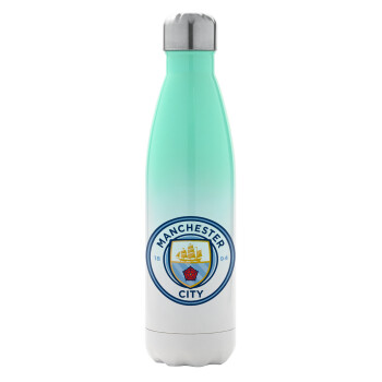 Manchester City FC , Μεταλλικό παγούρι θερμός Πράσινο/Λευκό (Stainless steel), διπλού τοιχώματος, 500ml