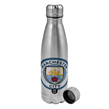 Manchester City FC , Metallic water bottle, stainless steel, 750ml