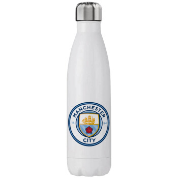 Manchester City FC , Μεταλλικό παγούρι θερμός (Stainless steel), διπλού τοιχώματος, 750ml