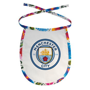 Manchester City FC , Σαλιάρα μωρού αλέκιαστη με κορδόνι Χρωματιστή