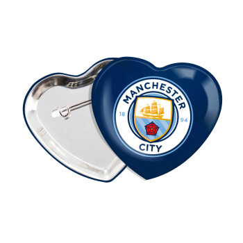 Manchester City FC , Κονκάρδα παραμάνα καρδιά (57x52mm)