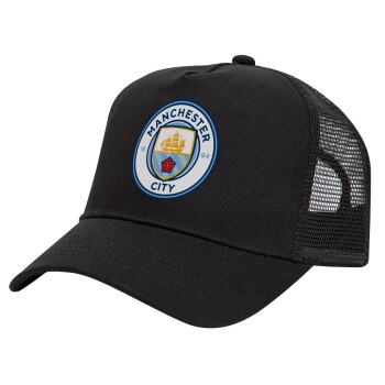 Manchester City FC , Trucker Hat with Mesh, Black, (COTTON, KIDS, UNISEX, ONE SIZE)