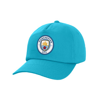 Manchester City FC , Καπέλο Baseball, 100% Βαμβακερό, Low profile, Γαλάζιο
