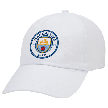 Manchester City FC , Καπέλο Baseball Λευκό (5-φύλλο, unisex)