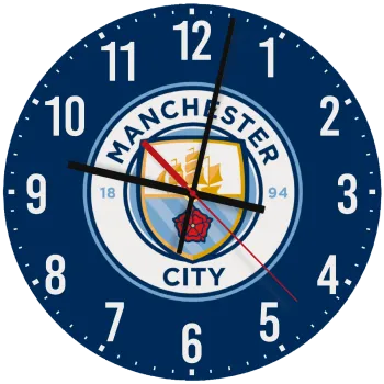 Manchester City FC , Ρολόι τοίχου ξύλινο (30cm)