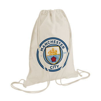 Manchester City FC , Τσάντα πλάτης πουγκί GYMBAG natural (28x40cm)
