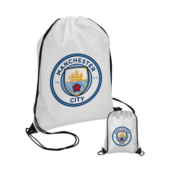 Manchester City FC , Τσάντα πουγκί με μαύρα κορδόνια (1 τεμάχιο)