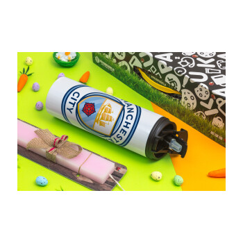Manchester City FC , Easter candle,Travel Tumbler 2 Lids, with metal straw & cleaning brush & aromatic flat candle (30cm) (PINK)