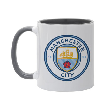 Manchester City FC , Κούπα χρωματιστή γκρι, κεραμική, 330ml