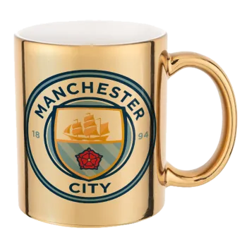 Manchester City FC , Κούπα κεραμική, χρυσή καθρέπτης, 330ml