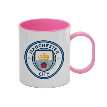 Manchester City FC , Κούπα (πλαστική) (BPA-FREE) Polymer Ροζ για παιδιά, 330ml