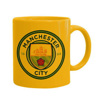 Manchester City FC , Ceramic coffee mug yellow, 330ml (1pcs)